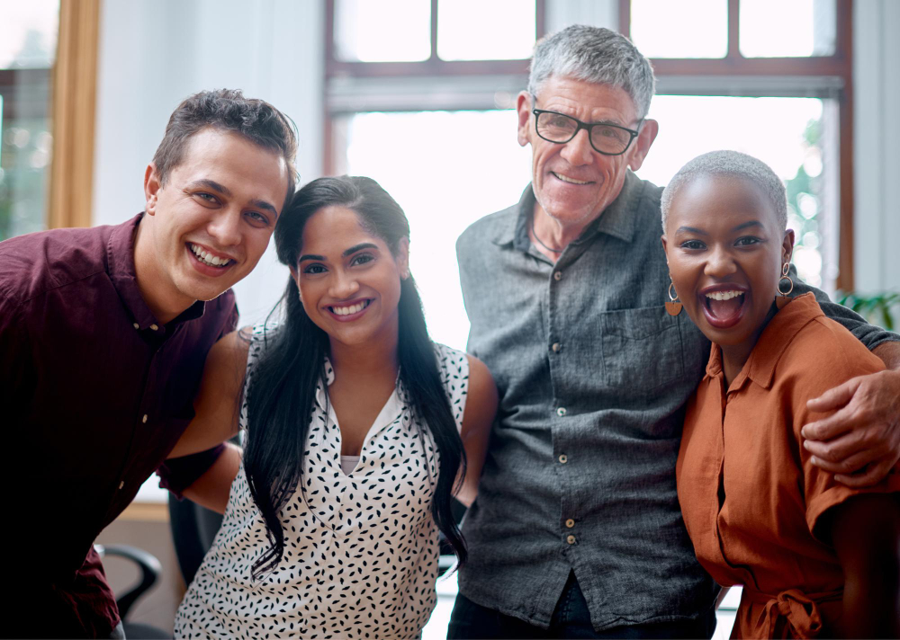 Handsome businessman smiling camera